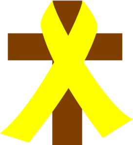 Cross W/yellow Ribbon clip art - vector clip art online, royalty ...