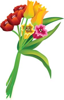 Clip Art Silhouette Flower Bouquet Clipart