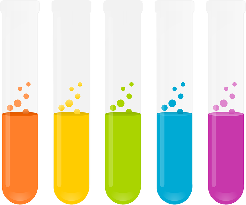 Science beakers and test tubes clipart