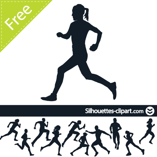 Running, People and Silhouette