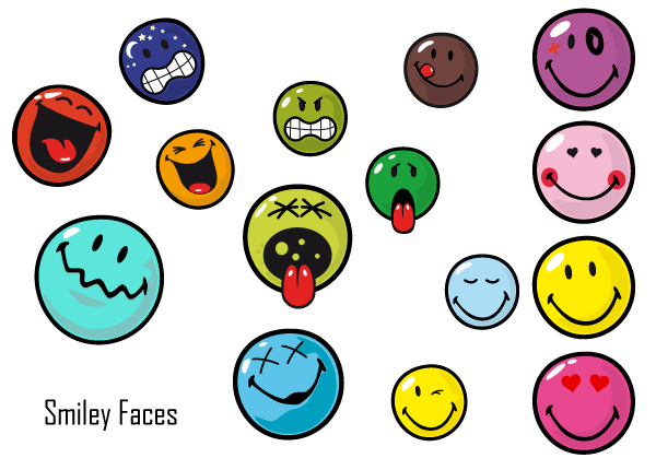 Acid Smiley Face Vector Free | 123Freevectors