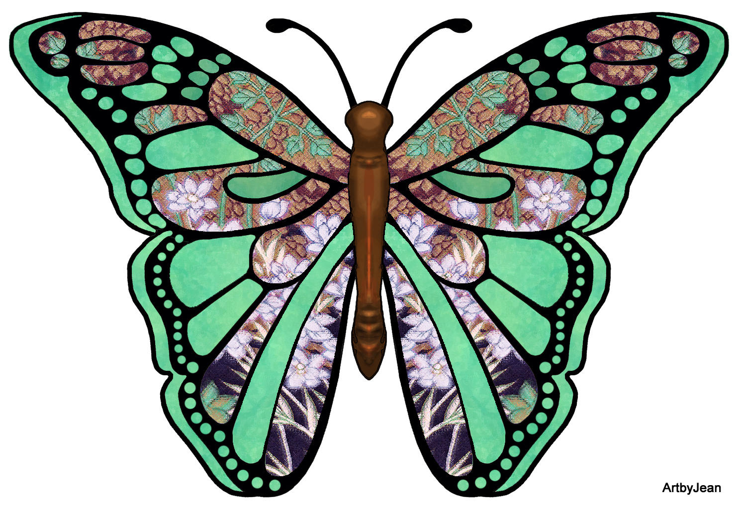 Butterfly on pencil clipart