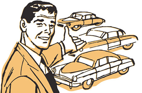 Used car salesman clipart