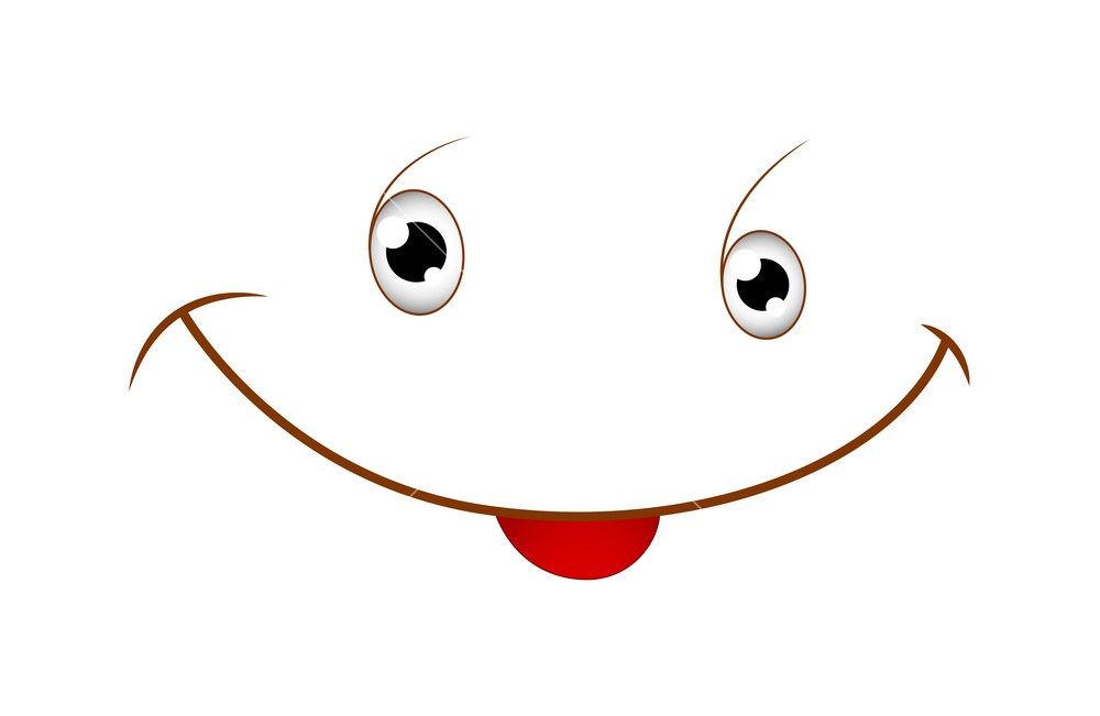 Portrait Of A Smiling Cartoon Face.