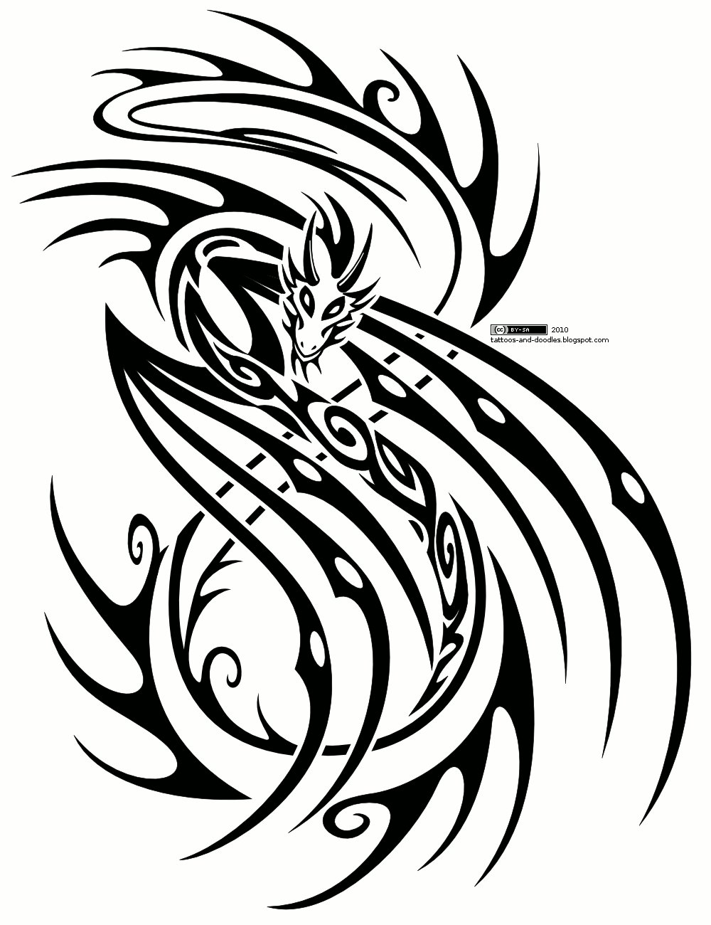 Tribal Fire Dragon Tattoos Designs - ClipArt Best
