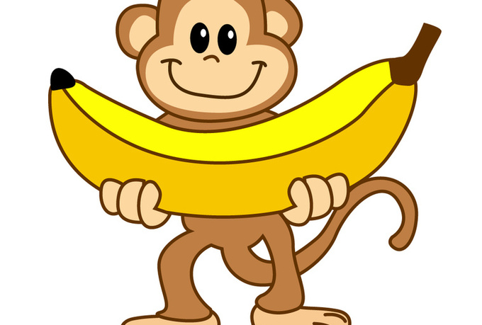 Monkey banana clipart