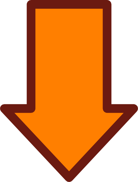 Doodle arrow clipart pointing down
