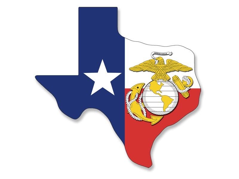4x4 inch Texas Shaped Flag Marines GOLD EAGLE Logo Sticker - decal ...