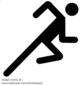 Running stick man clipart