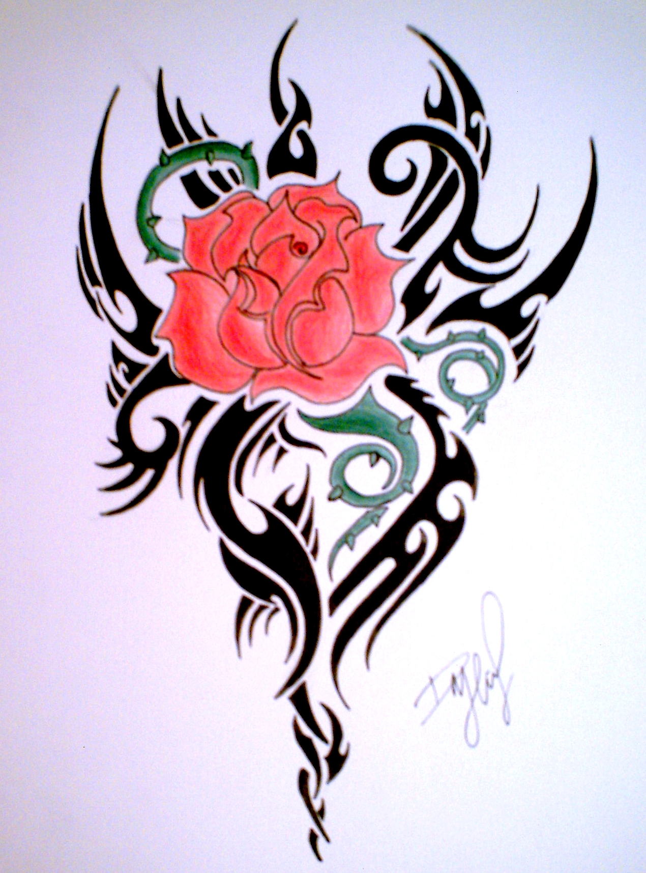 Tribal Heart And Flower Tattoo Designs | Free Download Clip Art ...