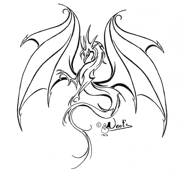 Simple Dragon Outline
