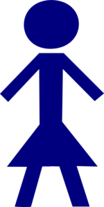 Blue Female Stick Figure Clip Art - vector clip art ...