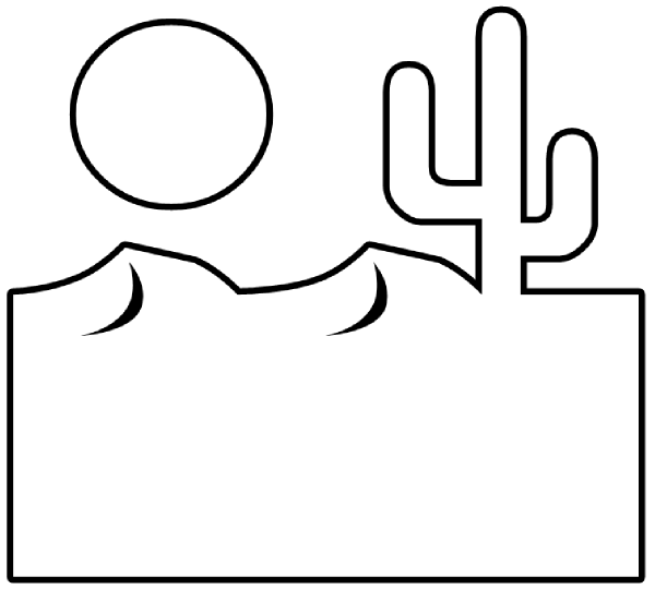 Desert Black And White Clipart