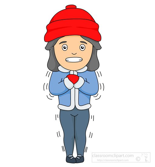 Shivering cold person clipart