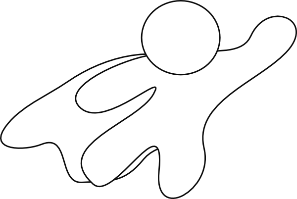 Superhero clipart outline