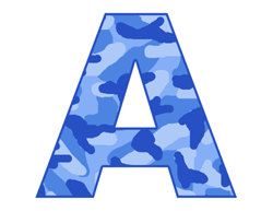 BLUE CAMO ALPHABET letters Digital Clip Art Graphics - Scrapbook Embe…