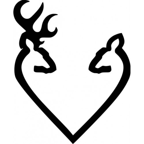 Browning Heart Buckmark Deer Hunting Vinyl Decal Sticker