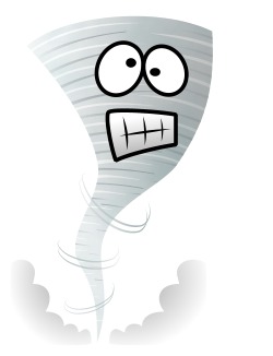 Drawing a cartoon tornado