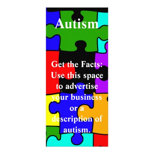 autism puzzle piece rack card, template at Zazzle.
