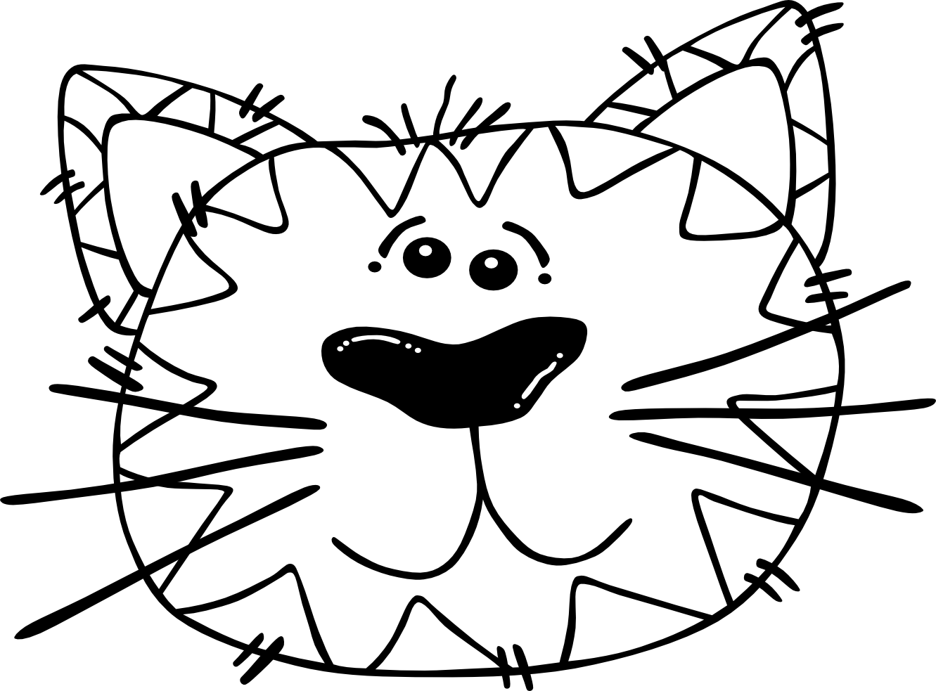 Cat Face Coloring Page - ClipArt Best