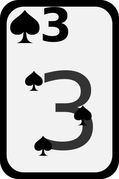 Three Of Spades clip art - vector clip art online, royalty free ...