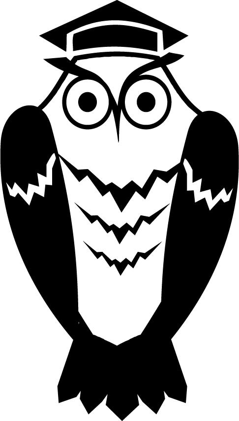 printable black and white outline of an owl wearing a graduation ...