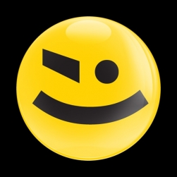 Grill Badge - Wink Face in Yellow - FIAT 500 Parts and Accessories