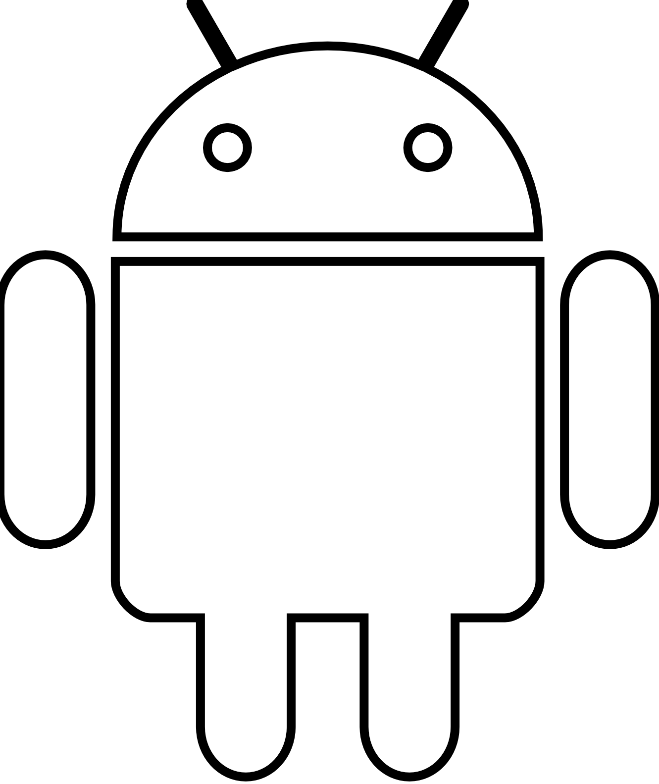 Android Robot Black White Line Art Scalable Vector Graphics SVG ...