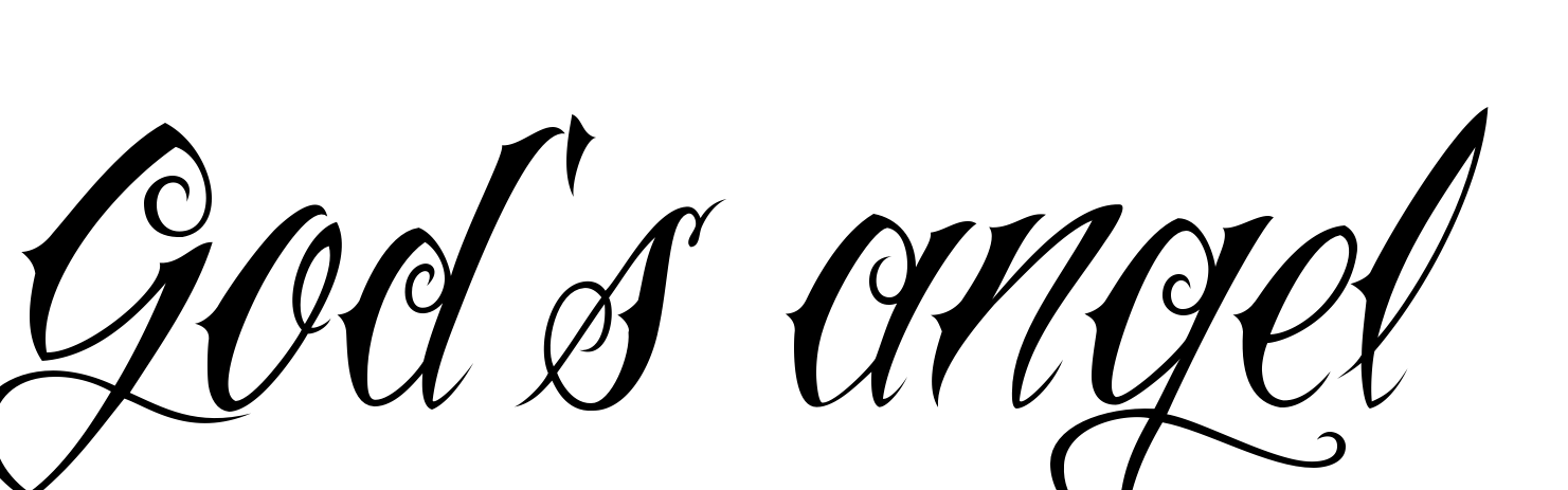 God's angel Tattoo in Nue Font 276.23333333333335