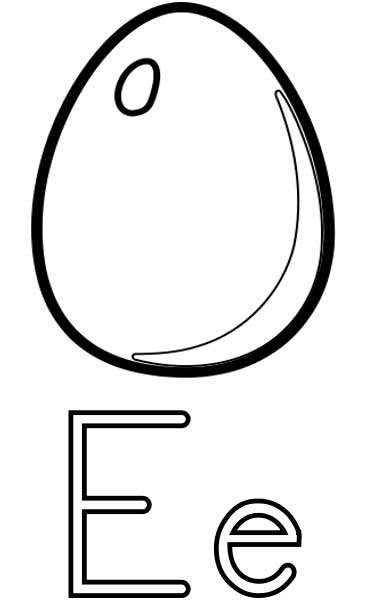 The Letter E - Coloring Page for Kids - Free Printable Picture