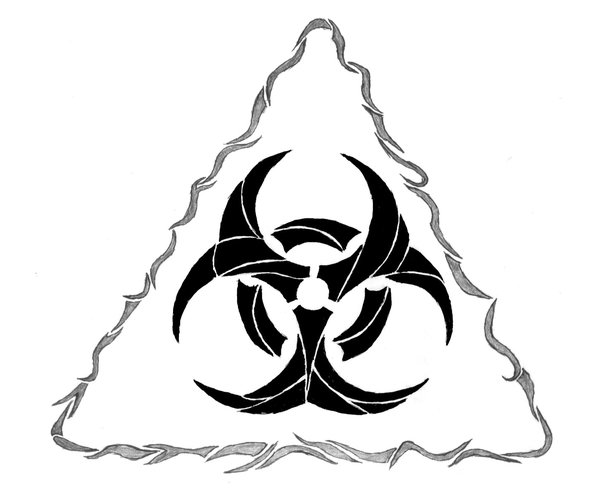 Black Nice Biohazard Symbol Tattoo Art