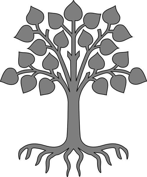 Oak Tree Silhouette With Roots - Free Clipart Images