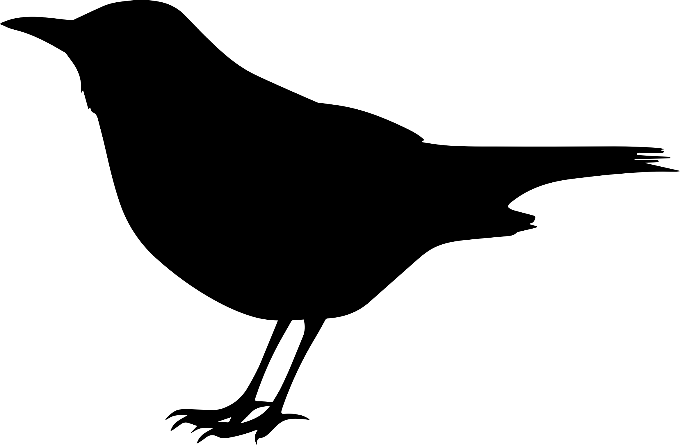 Clipart - Blackbird Silhouette