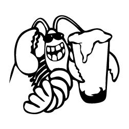 Personalized Drinkware: Custom Clipart: Crawfish Partying