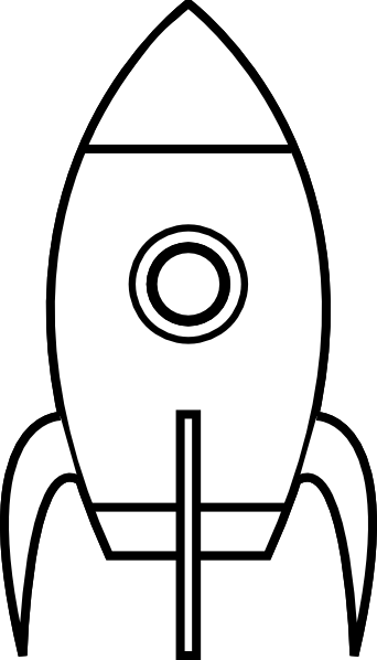 Black And White Rocket clip art - vector clip art online, royalty ...