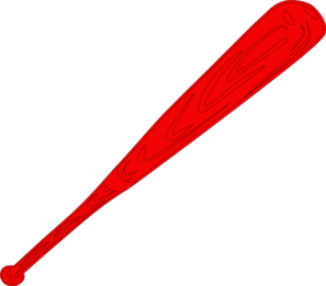 Red Baseball Bat Outlined clip art - vector clip art online ...