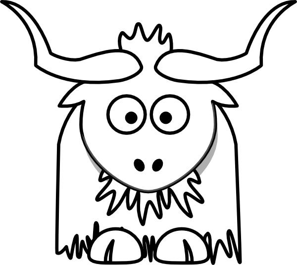 Yak Black And White Clipart