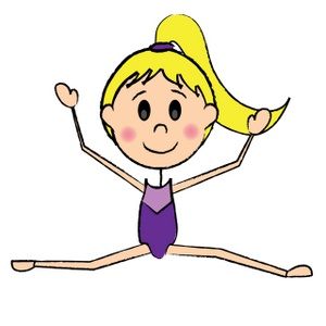 Girls gymnastics clipart animated