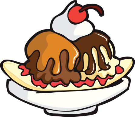 Banana Split Clip Art, Vector Images & Illustrations