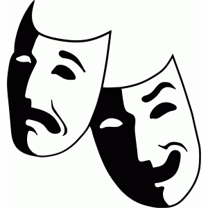 Silhouette Design Store - View Design #61278: comedy & tragedy masks