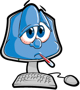 Free clipart sick computer