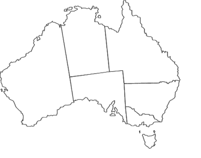 Australia country outline clipart black and white