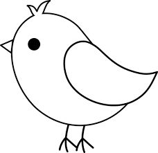 Bird clipart black and white