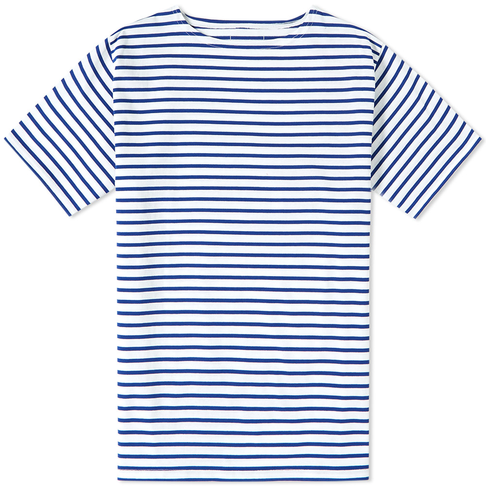 SOPHNET. Camo Panel Border Tee (White & Blue)
