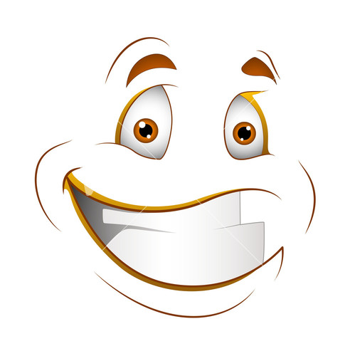 Portrait Of A Smiling Cartoon Face.