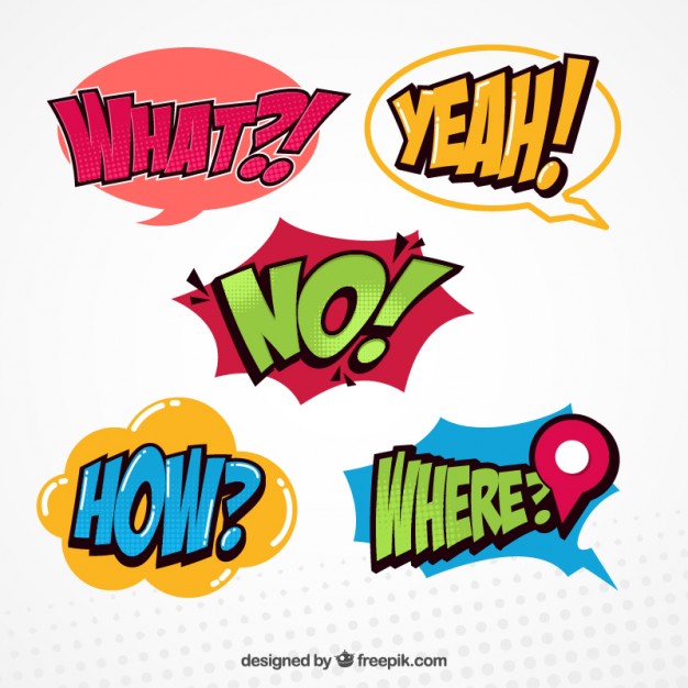 Comic effects set Vector | Free Download