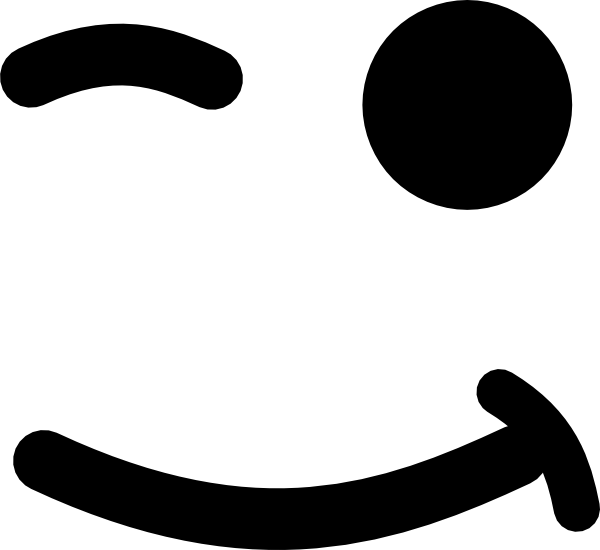 Wink Black And White Clipart