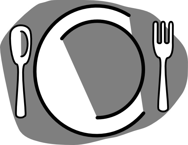 Grey Plate Setting Clip Art - vector clip art online ...