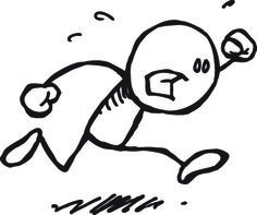 Stick man running clipart