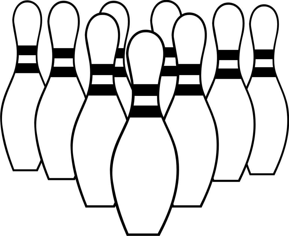 Bowling Black And White Clipart